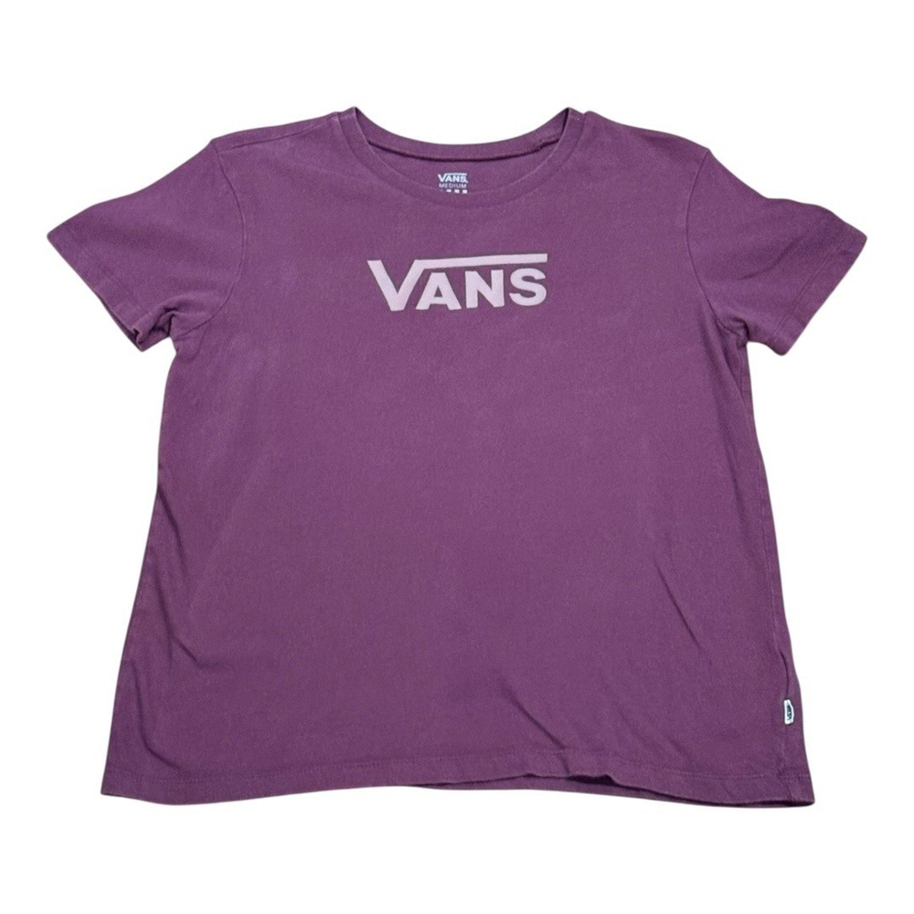 Vans Shirt Womens Medium Purple Graphic Tee T-Shirt Skateboarding Casual Cotton